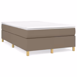 vidaXL Giroletto a Molle con Materasso Tortora 120x200 cm in Tessuto - Vista aggiuntiva 2