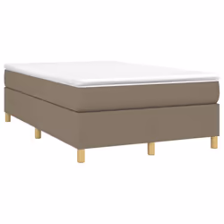 vidaXL Giroletto a Molle con Materasso Tortora 120x200 cm in Tessuto - Vista aggiuntiva 3