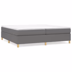 vidaXL Giroletto a Molle con Materasso Grigio Scuro 200x200 cm Tessuto - Vista aggiuntiva 2