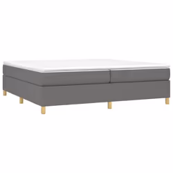 vidaXL Giroletto a Molle con Materasso Grigio Scuro 200x200 cm Tessuto - Vista aggiuntiva 3