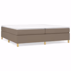 vidaXL Giroletto a Molle con Materasso Tortora 200x200 cm in Tessuto - Vista aggiuntiva 2