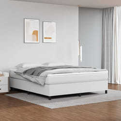 vidaXL Giroletto a Molle con Materasso Bianco 180x200 cm in Similpelle
