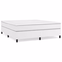 vidaXL Giroletto a Molle con Materasso Bianco 180x200 cm in Similpelle - Vista aggiuntiva 2