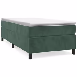 vidaXL Giroletto a Molle con Materasso Verde Scuro 80x200 cm Velluto - Vista aggiuntiva 2