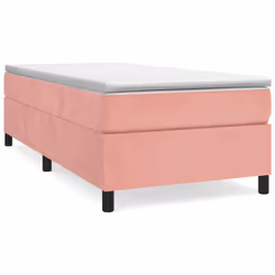 vidaXL Giroletto a Molle con Materasso Rosa 80x200 cm in Velluto - Vista aggiuntiva 2