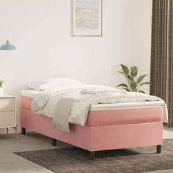 Letto adulto, Giroletto a Molle con Materasso, Letto singolo Rosa 90x190 cm in Velluto Vidaxl