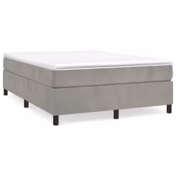 Giroletto a Molle con Materasso Grigio Chiaro 140x190cm Vellutocod mxl 75936 - Vista aggiuntiva 2