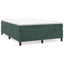 Giroletto a Molle con Materasso Verde Scuro 140x190 cm Vellutocod mxl 123845 - Vista aggiuntiva 2