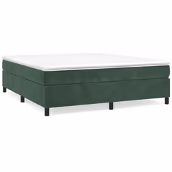 vidaXL Giroletto a Molle con Materasso Verde Scuro 160x200 cm Velluto - Vista aggiuntiva 2