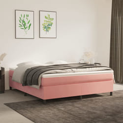vidaXL Giroletto a Molle con Materasso Rosa 180x200 cm in Velluto