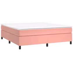 vidaXL Giroletto a Molle con Materasso Rosa 180x200 cm in Velluto - Vista aggiuntiva 3