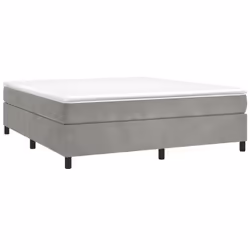 vidaXL Giroletto a Molle con Materasso Grigio Chiaro 200x200cm Velluto - Vista aggiuntiva 3