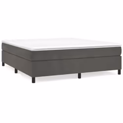 vidaXL Giroletto a Molle con Materasso Grigio Scuro 200x200 cm Velluto - Vista aggiuntiva 2