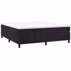vidaXL Giroletto a Molle con Materasso Nero 200x200 cm in Velluto - Vista aggiuntiva 3