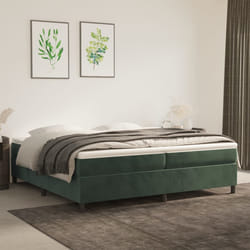 vidaXL Giroletto a Molle con Materasso Verde Scuro 200x200 cm Velluto