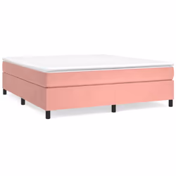 vidaXL Giroletto a Molle con Materasso Rosa 200x200 cm in Velluto - Vista aggiuntiva 2