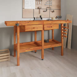 Vidaxl - Banco Lavoro Cassetti e Morse 162x62x83cm Legno Massello Acacia 6055
