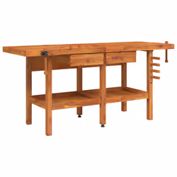 Banco Lavoro Cassetti e Morse 192x62x83cm Legno Massello Acaciacod mxl 121367 - Vista aggiuntiva 2