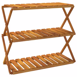 vidaXL Scaffale Pieghevole 3 Ripiani 70x31x63 cm Legno Massello Acacia - Vista aggiuntiva 2