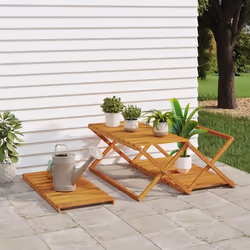 vidaXL Scaffale Pieghevole 3 Ripiani 70x31x63 cm Legno Massello Acacia - Vista aggiuntiva 3