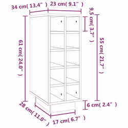 VidaXL 820972 scaffale per vino Legno Bianco - Vista aggiuntiva 8