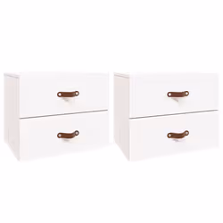 vidaXL Comodini a Muro 2 pz Bianchi 50x36x40 cm - Vista aggiuntiva 2
