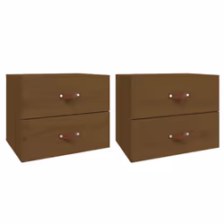 vidaXL Comodini a Muro 2 pz Marrone ambra 50x36x40 cm - Vista aggiuntiva 2