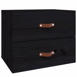 vidaXL Comodino a Muro Nero 50x36x40 cm - Vista aggiuntiva 2