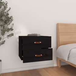 vidaXL Comodino a Muro Nero 50x36x40 cm - Vista aggiuntiva 3