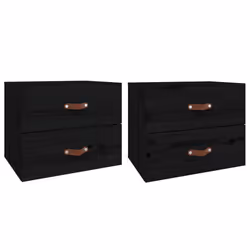 vidaXL Comodini a Muro 2 pz Nero 50x36x40 cm - Vista aggiuntiva 2