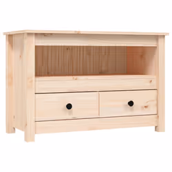 vidaXL Mobile Porta TV 79x35x52 cm in Legno Massello di Pino - Vista aggiuntiva 2