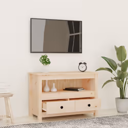 vidaXL Mobile Porta TV 79x35x52 cm in Legno Massello di Pino - Vista aggiuntiva 3