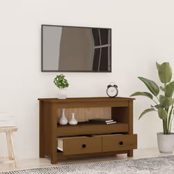 vidaXL Mobile Porta TV ambra 79x35x52 cm in Legno Massello di Pino - Vista aggiuntiva 3