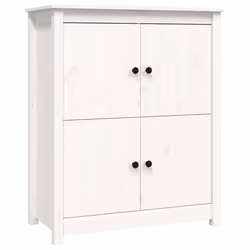 vidaXL Credenza Bianca 83x41,5x100 cm in Legno Massello di Pino - Vista aggiuntiva 2