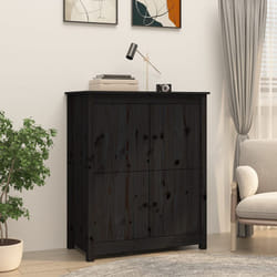 vidaXL Credenza Nera 83x41,5x100 cm in Legno Massello di Pino