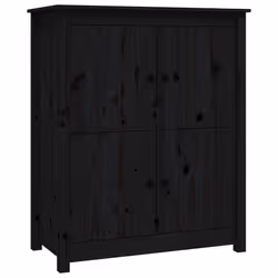vidaXL Credenza Nera 83x41,5x100 cm in Legno Massello di Pino - Vista aggiuntiva 2