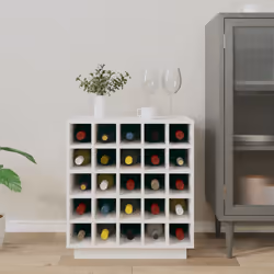 vidaXL Portabottiglie Bianco 55,5x34x61 cm in Legno Massello di Pino - Vista aggiuntiva 3