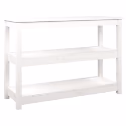 vidaXL Tavolo Consolle Bianco 110x40x74 cm in Legno Massello di Pino - Vista aggiuntiva 2