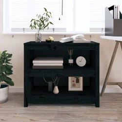 Libreria, Scaffale Nera 80x35x68 cm in Legno Massello di Pino vidaXL