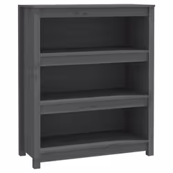 vidaXL Libreria Grigia 80x35x97 cm in Legno Massello di Pino - Vista aggiuntiva 2