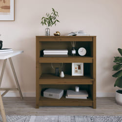 vidaXL Libreria Marrone ambra 80x35x97 cm in Legno Massello di Pino