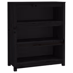 vidaXL Libreria Nera 80x35x97 cm in Legno Massello di Pino - Vista aggiuntiva 2