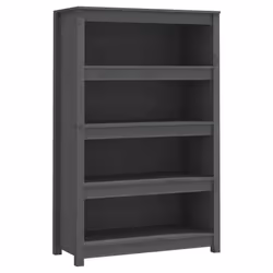 vidaXL Libreria Grigia 80x35x126 cm in Legno Massello di Pino - Vista aggiuntiva 2