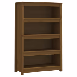 vidaXL Libreria Marrone ambra 80x35x126 cm in Legno Massello di Pino - Vista aggiuntiva 2