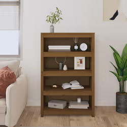vidaXL Libreria Marrone ambra 80x35x126 cm in Legno Massello di Pino - Vista aggiuntiva 3