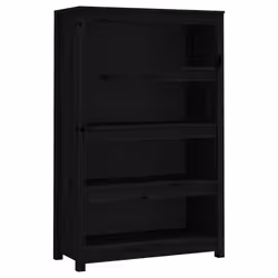 vidaXL Libreria Nera 80x35x126 cm in Legno Massello di Pino - Vista aggiuntiva 2