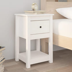 Vidaxl - Comodino da Camera da Letto, Tavolino da notte Bianca 40x35x61, 5 cm in Legno Massello di Pino