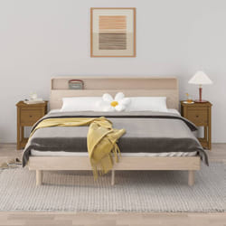 Set 2 Comodini da Camera da Letto, Tavolini da notte Miele 40x35x61, 5 cm in Legno Massello di Pino Vidaxl