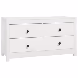 vidaXL Armadietto Bianco 100x40x54 cm in Legno Massello di Pino - Vista aggiuntiva 2