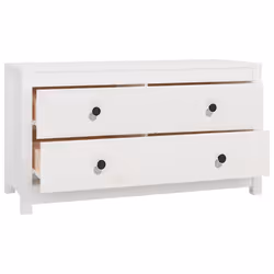 vidaXL Armadietto Bianco 100x40x54 cm in Legno Massello di Pino - Vista aggiuntiva 3